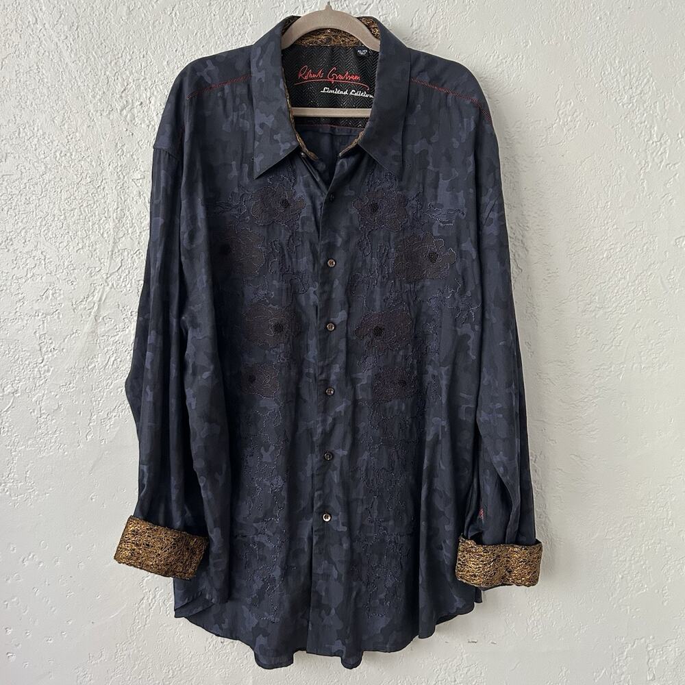 Robert Graham Men’s 4XL Limited Edition Shirt Metallic Embroidered Flip Cuff